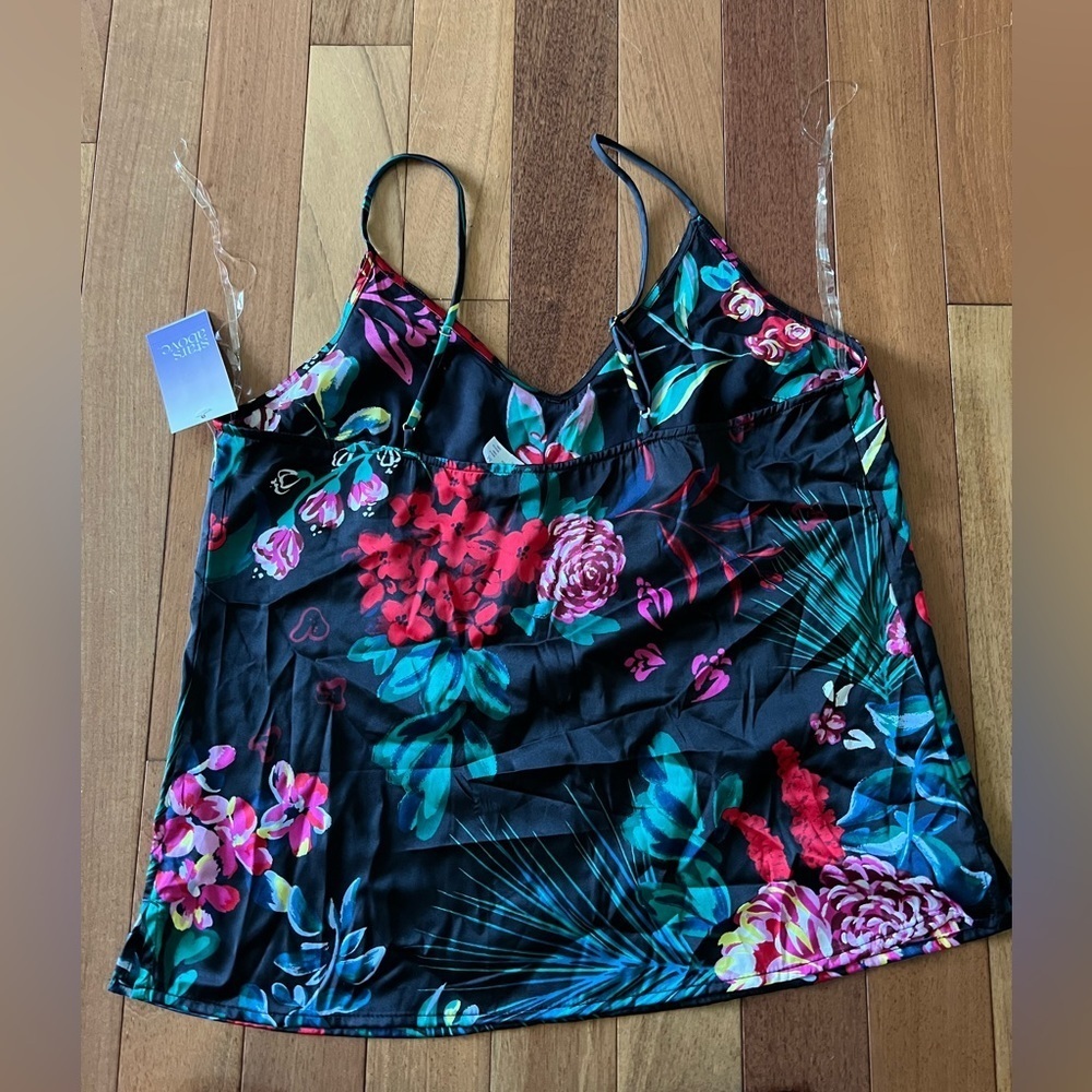Stars Above Women's Floral Print Satin Pajama Cami za. - Picture 6 of 14